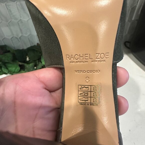 Rachel Zoe Womens Green Suede & Leather Peep-Toe High Heels Size 8 NWOB - Picture 4 of 11